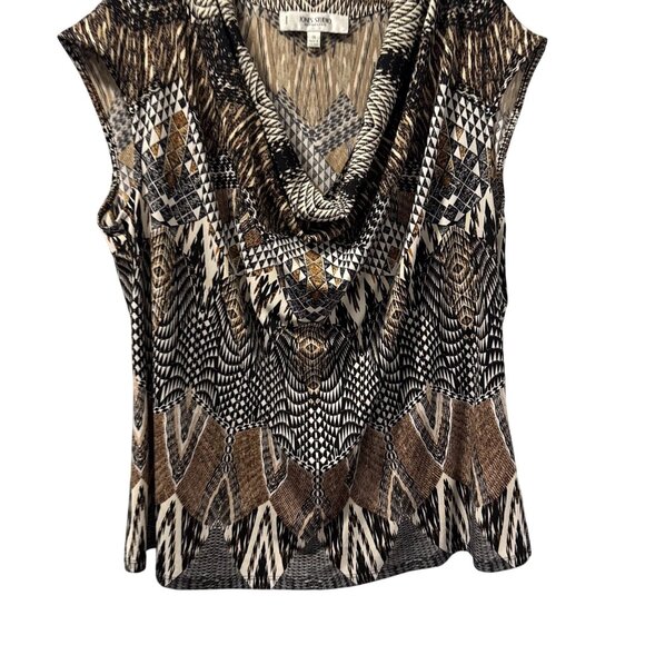 Jones Studio Geometric Print Cowl Neck Sleeveless Top Sz 1X Blouse - Picture 5 of 11